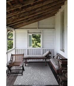 Couristan Monte Carlo Palmette Grey/Ivory Area Rug 2 ft. 3 in. X 7 ft. 10 in. Rectangle