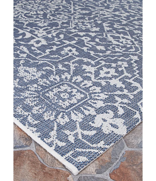 Couristan Monte Carlo Palmette 8' Runner Navy/Ivory Area Rug