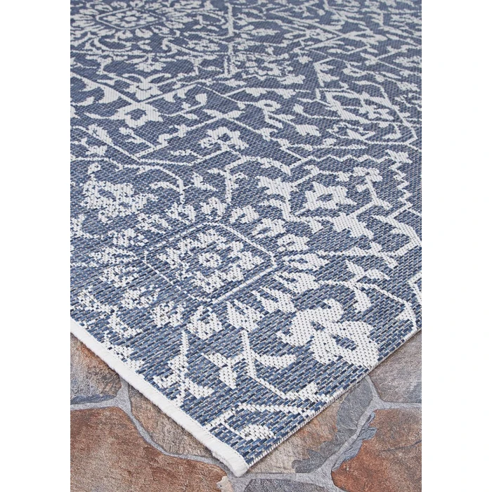 Couristan Monte Carlo Palmette Long Runner Navy/Ivory Area Rug