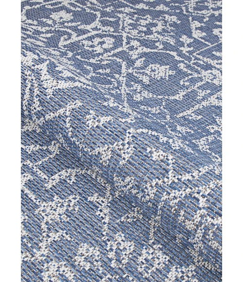 Couristan Monte Carlo Palmette 8' Runner Navy/Ivory Area Rug