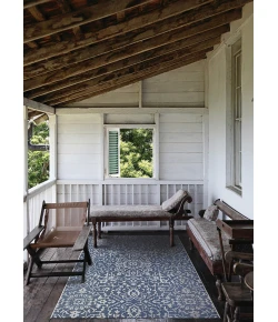 Couristan Monte Carlo Palmette Navy/Ivory Area Rug 2 ft. 3 in. X 7 ft. 10 in. Rectangle