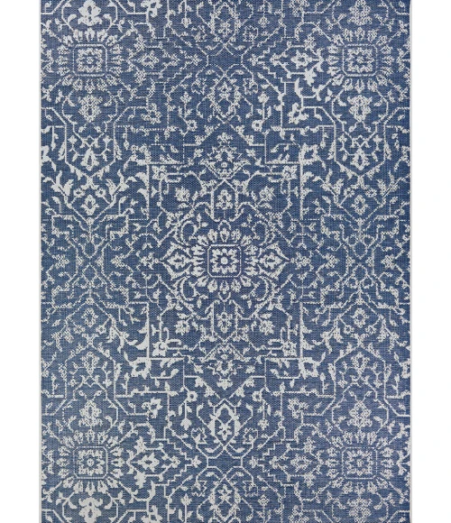 Couristan Monte Carlo Palmette 8' Runner Navy/Ivory Area Rug