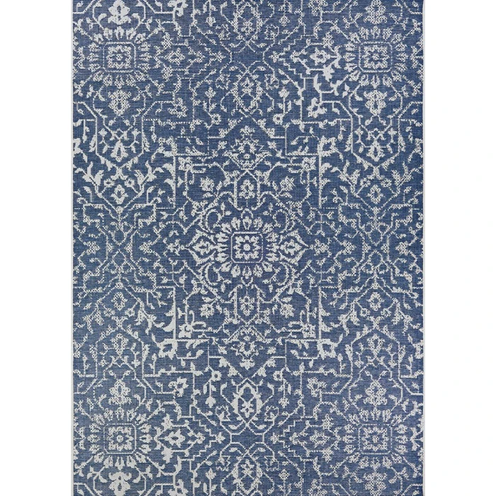 Couristan Monte Carlo Palmette Long Runner Navy/Ivory Area Rug