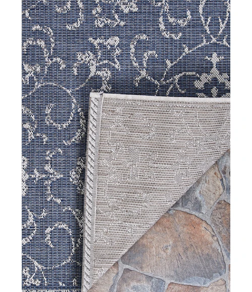 Couristan Monte Carlo Summer Vines Long Runner Navy/Ivory Area Rug