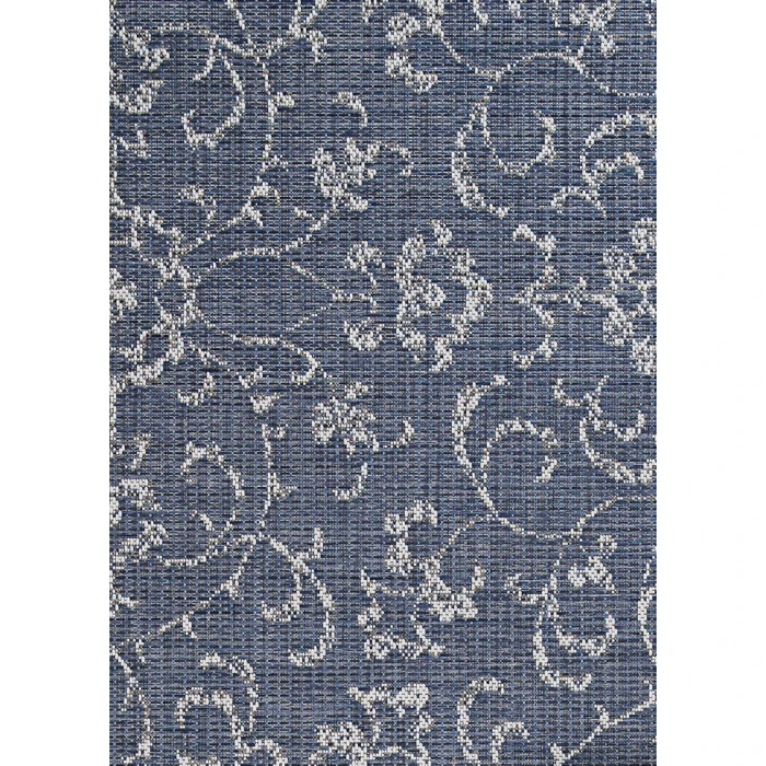 Couristan Monte Carlo Summer Vines 8' Runner Navy/Ivory Area Rug