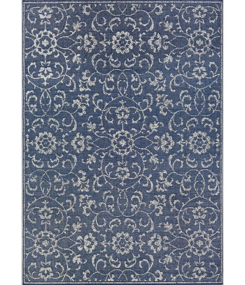 Couristan Monte Carlo Summer Vines Long Runner Navy/Ivory Area Rug