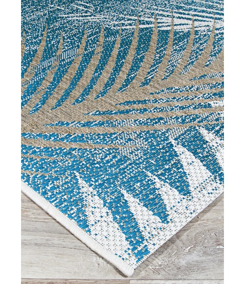 Couristan Monaco Tropical Palms 8' Runner Ocean Area Rug