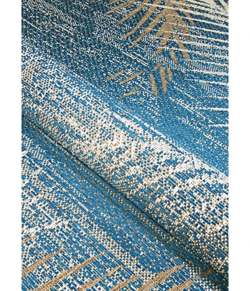Couristan Monaco Tropical Palms 8' Runner Ocean Area Rug