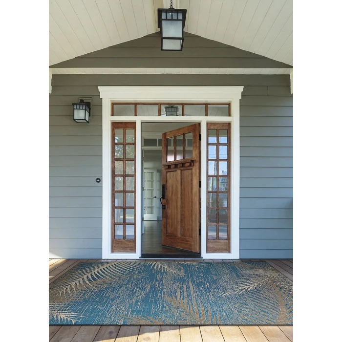 Couristan Monaco Tropical Palms 4' x 6' Ocean Area Rug