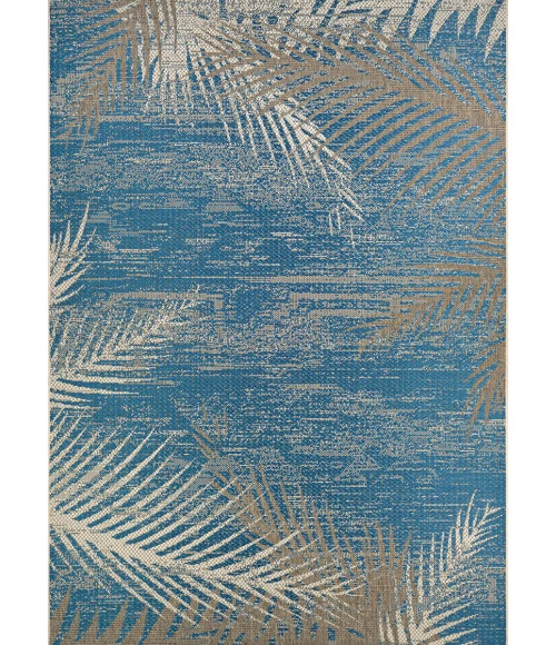 Couristan Monaco Tropical Palms 8' Runner Ocean Area Rug