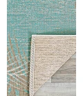 Couristan Monaco Tropical Palms Long Runner Aqua Area Rug