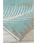 Couristan Monaco Tropical Palms Long Runner Aqua Area Rug