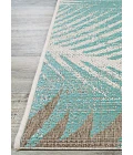 Couristan Monaco Tropical Palms Long Runner Aqua Area Rug