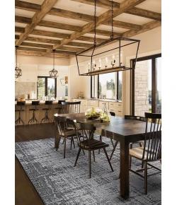 Couristan Charm Tiverton Anthracite/Lgrey Area Rug 5 ft. 3 in. X 7 ft. 6 in. Rectangle