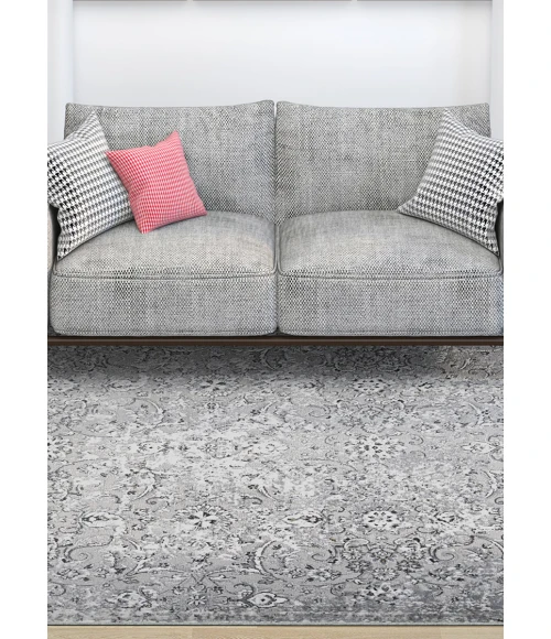 Couristan Brocatelle Velveteen 8' Runner Silver Area Rug