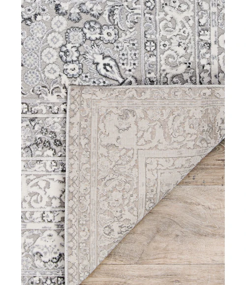 Couristan Brocatelle Belle Fleur 8' Runner Silver Area Rug