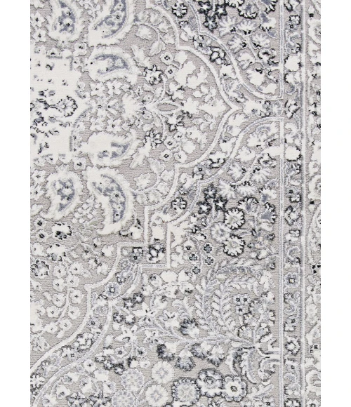Couristan Brocatelle Belle Fleur 8' Runner Silver Area Rug