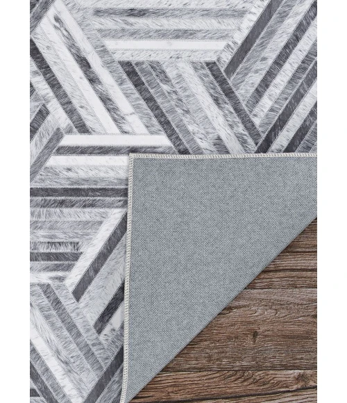 Couristan Prairie Grey Black 2882/3514 5 ft. 3 in. X 7 ft. 6 in. Rectangle Rug