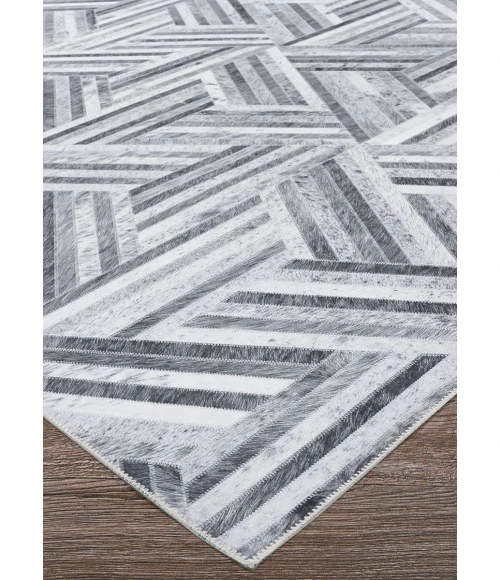 Couristan Prairie Grey Black 2882/3514 5 ft. 3 in. X 7 ft. 6 in. Rectangle Rug