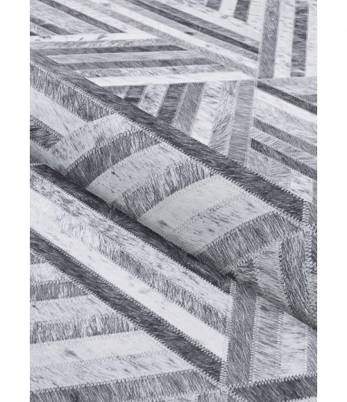 Couristan Prairie Grey Black 2882/3514 5 ft. 3 in. X 7 ft. 6 in. Rectangle Rug