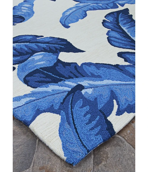 Couristan Covington Palm Leaves 4' x 6' Blue Area Rug