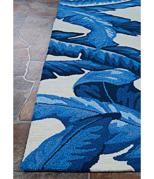 Couristan Covington Palm Leaves 4' x 6' Blue Area Rug