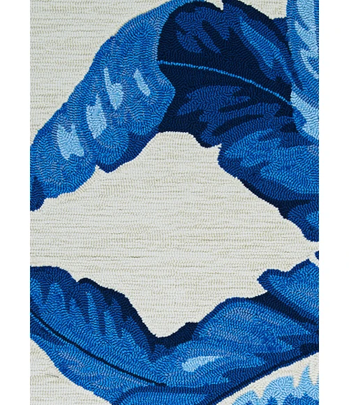 Couristan Covington Palm Leaves 4' x 6' Blue Area Rug
