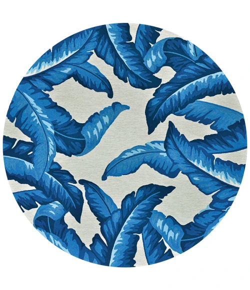 Couristan Covington Palm Leaves 4' x 6' Blue Area Rug