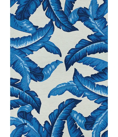 Couristan Covington Palm Leaves 4' x 6' Blue Area Rug