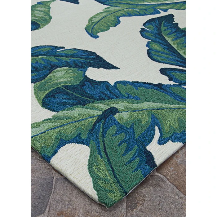 Couristan Covington Palm Leaves 2' x 4' Green  Area Rug
