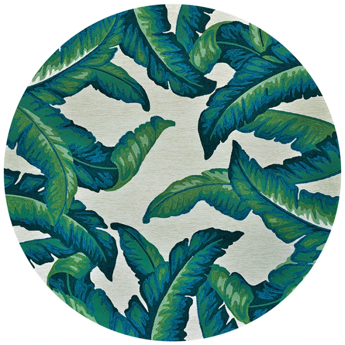 Couristan Covington Palm Leaves 2' x 4' Green  Area Rug