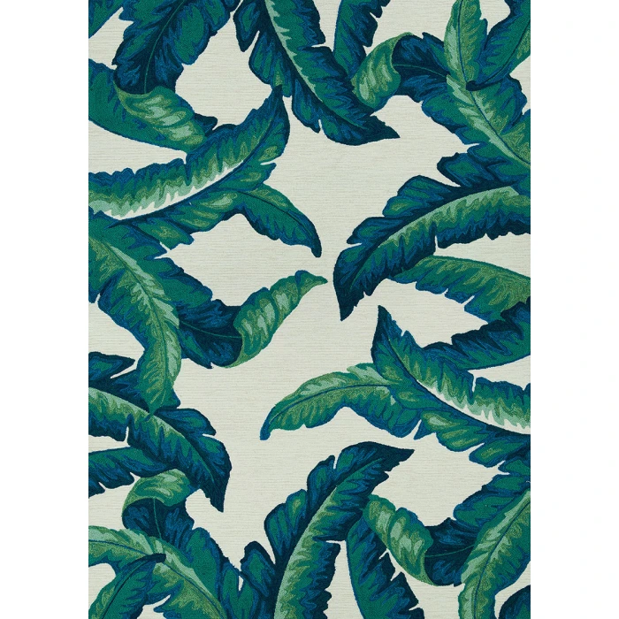 Couristan Covington Palm Leaves 2' x 4' Green  Area Rug