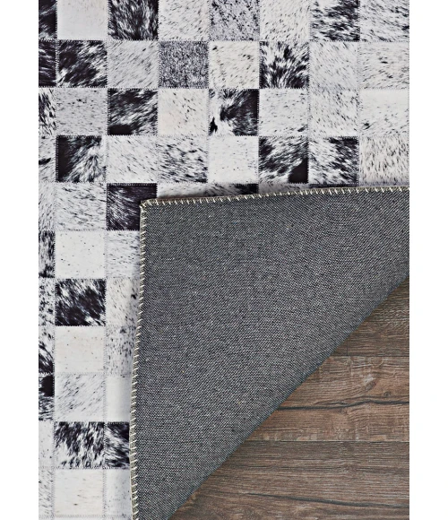 Couristan Prairie Hygee Blocks 8' Runner Coal/Ice Caps Area Rug