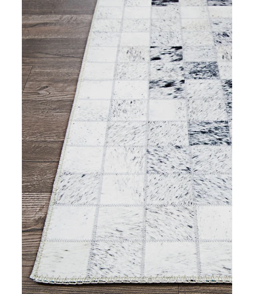 Couristan Prairie Hygee Blocks 8' Runner Coal/Ice Caps Area Rug