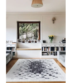 Couristan Prairie Hygee Blocks Coal/Ice Caps Area Rug 2 ft. X 3 ft. 7 in. Rectangle