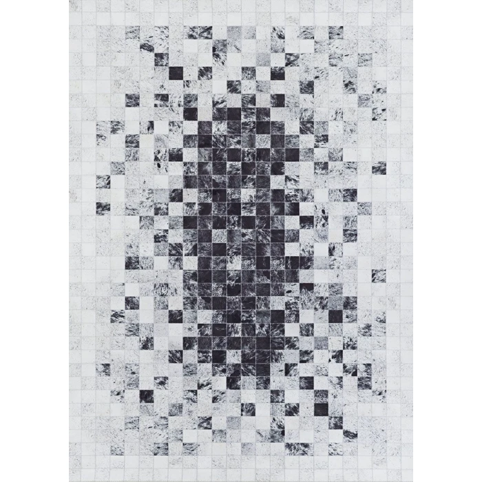 Couristan Prairie Hygee Blocks 8' x 10' Coal/Ice Caps Area Rug