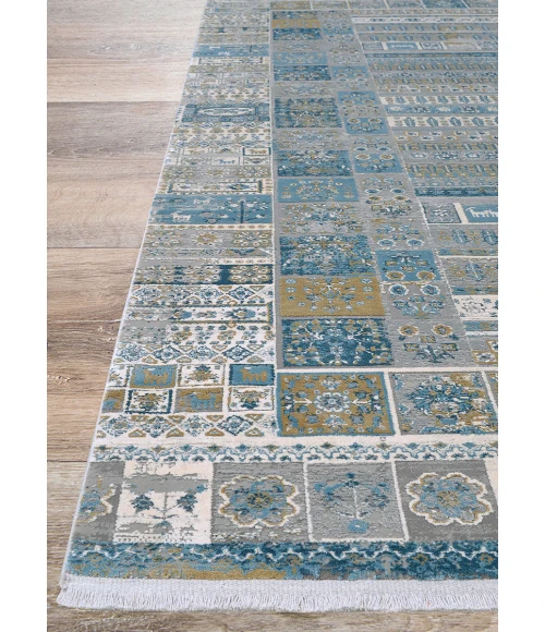 Couristan Siena Blue/Gold/Steel 3228/0430 7 ft. 10 in. X 10 ft. 5 in. Rectangle Rug