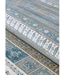Couristan Siena Blue/Gold/Steel 3228/0430 6 ft. 6 in. X 9 ft. 6 in. Rectangle Rug