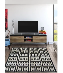 Couristan Chalet Meander Black/Ivory Area Rug 2 ft. X 4 ft. Rectangle
