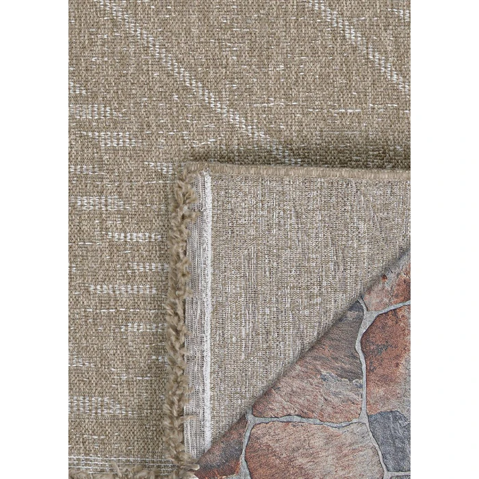 Couristan Naturalistic Natural/Cream 3703/1003 5 ft. 3 X 5 ft. 3 in. Round Rug