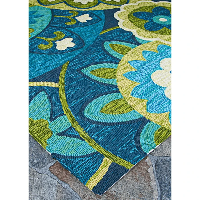 Couristan Covington Ocean/Green 3778/1014 2 ft. X 6 ft. Rectangle Rug