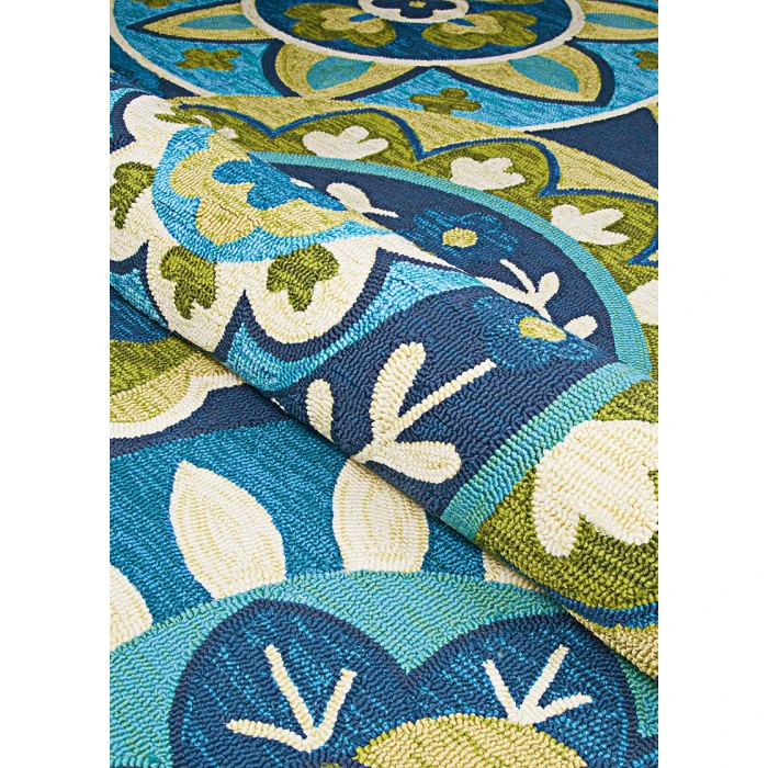 Couristan Covington Ocean/Green 3778/1014 2 ft. X 6 ft. Rectangle Rug