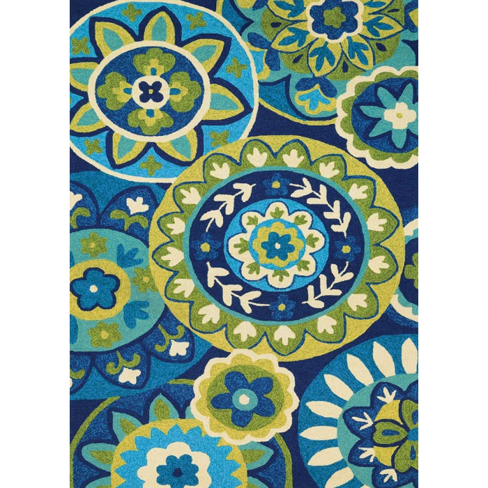Couristan Covington Ocean/Green 3778/1014 2 ft. X 6 ft. Rectangle Rug
