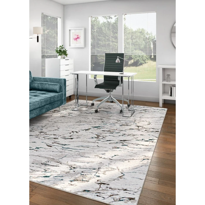 Couristan SONNET POWDER BLUE/GREY 3801_6151 7ft.10in. x 11ft.2in. Rect. Rug
