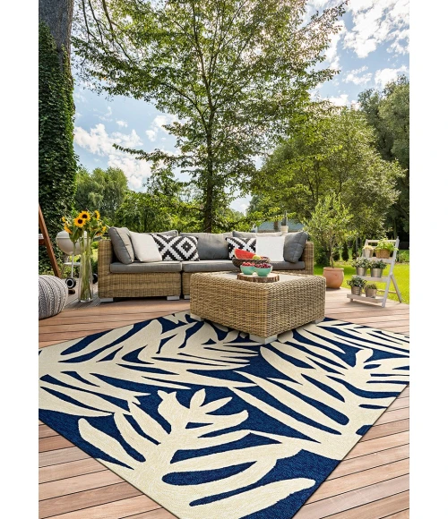 Couristan Covington Palms 9' Runner Navy Area Rug