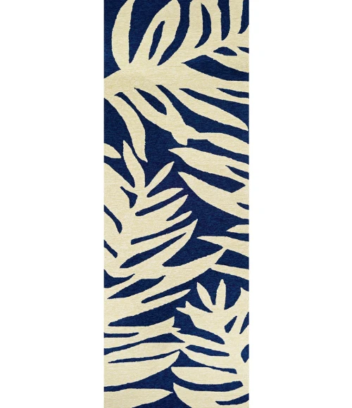 Couristan Covington Palms 9' Runner Navy Area Rug