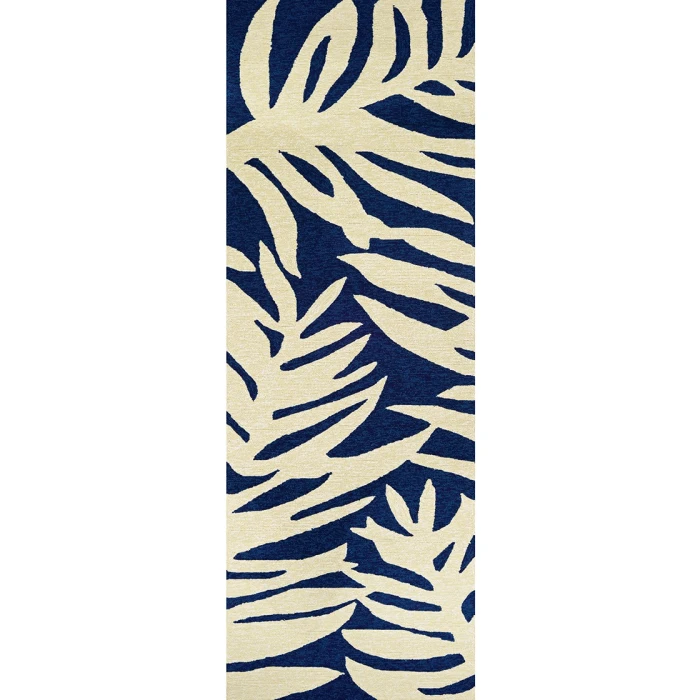 Couristan Covington Palms 9' Runner Navy Area Rug