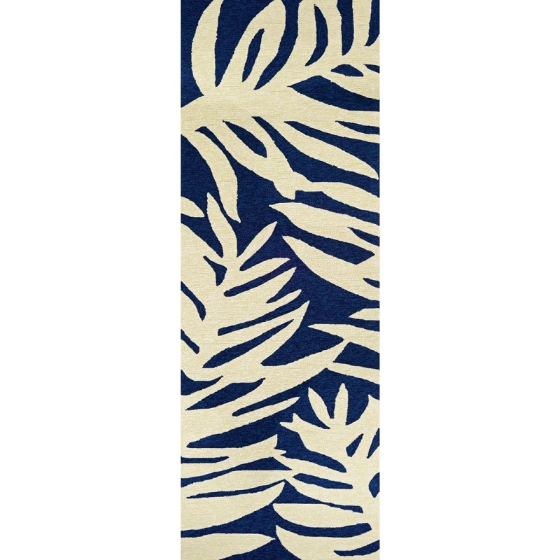 Couristan Covington Palms 9' Runner Navy Area Rug