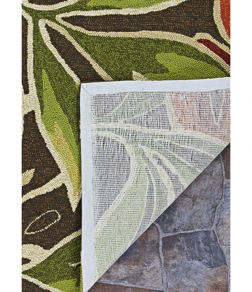 Couristan Covington Brown/Forest Green 4361/0366 2 ft. X 6 ft. Rectangle Rug