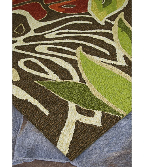 Couristan Covington Brown/Forest Green 4361/0366 2 ft. X 6 ft. Rectangle Rug